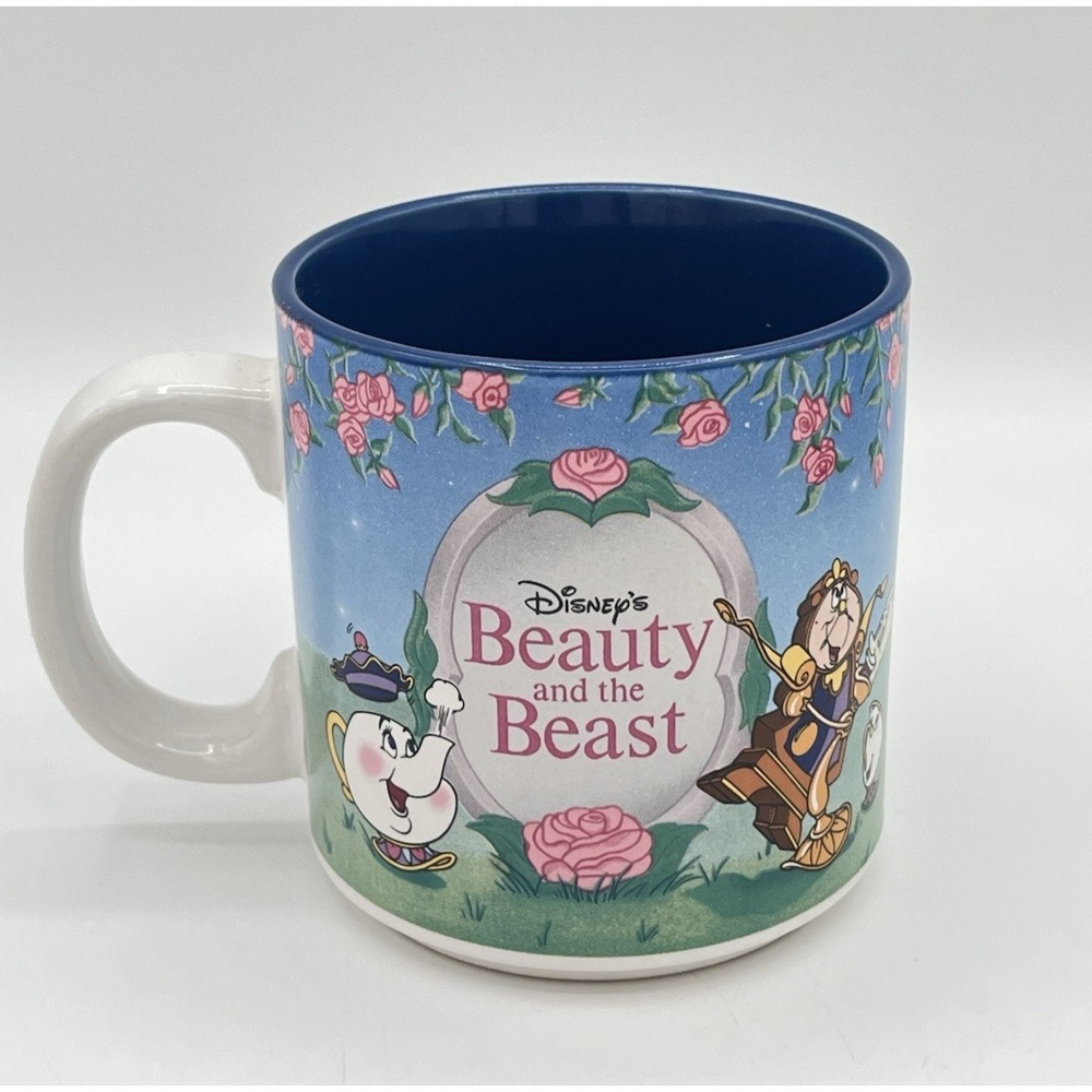 Vintage Disney Beauty and the Beast Mug Cup Made in Japan Belle Lumiere Mrs Pott